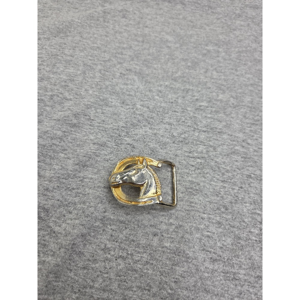Vintage Gold Horse Head Horseshoe Womens Equestrian Belt Buckle